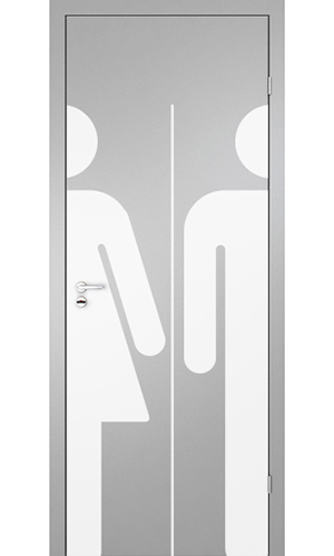 Финская дверь Dionis-Doors WC (серая)